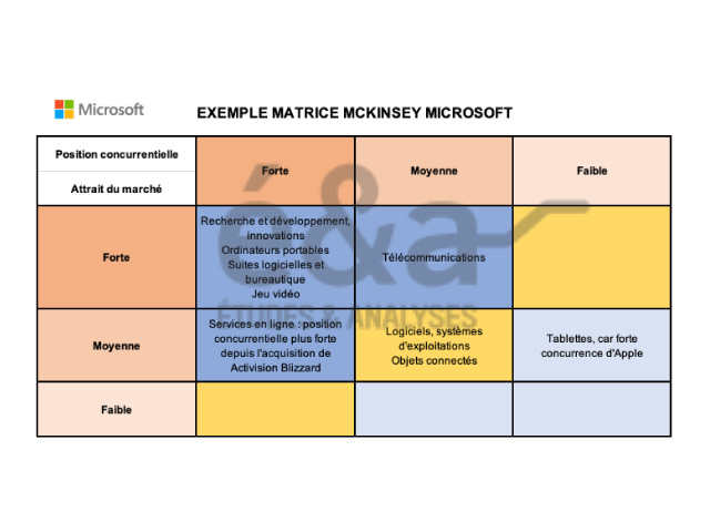 Matrice McKinsey de Microsoft